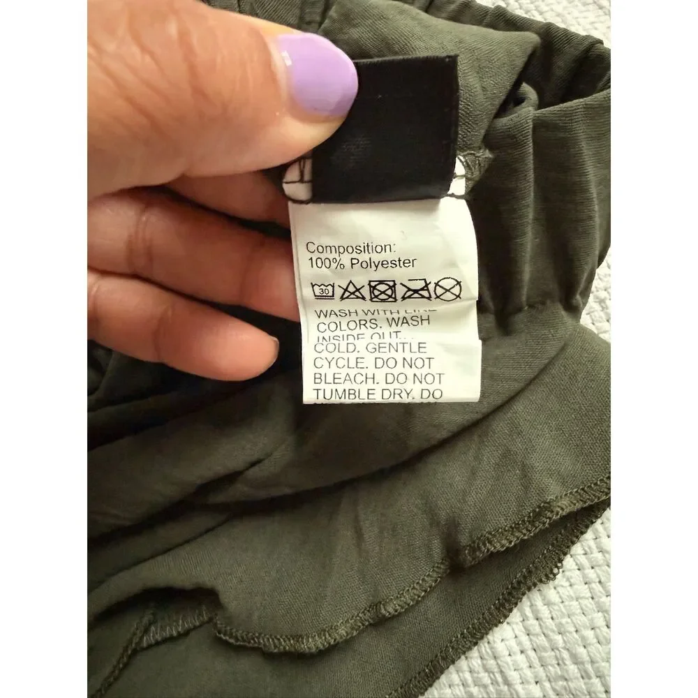 SHEIN Olive Green Smocked Strap Romper